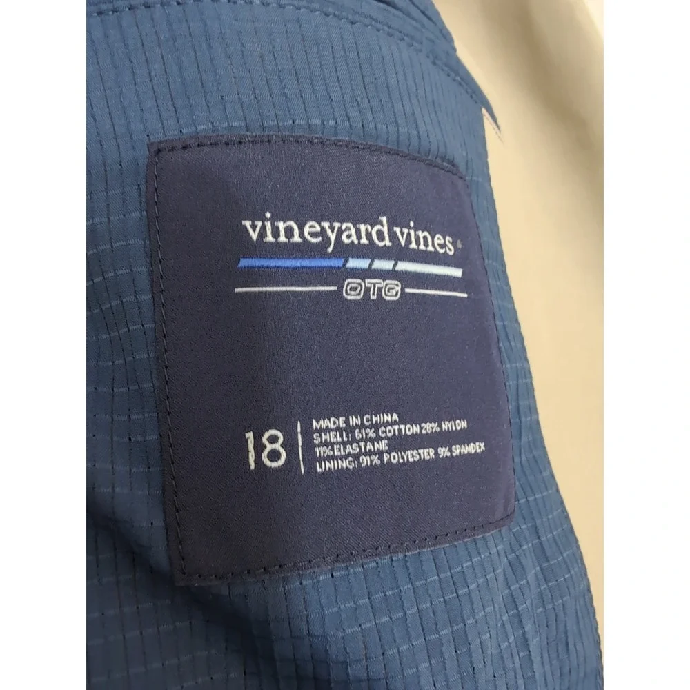 NEW Vineyard Vines OTG On The Go Lightweight Blazer Beige 2 Button Youth Boys 16
